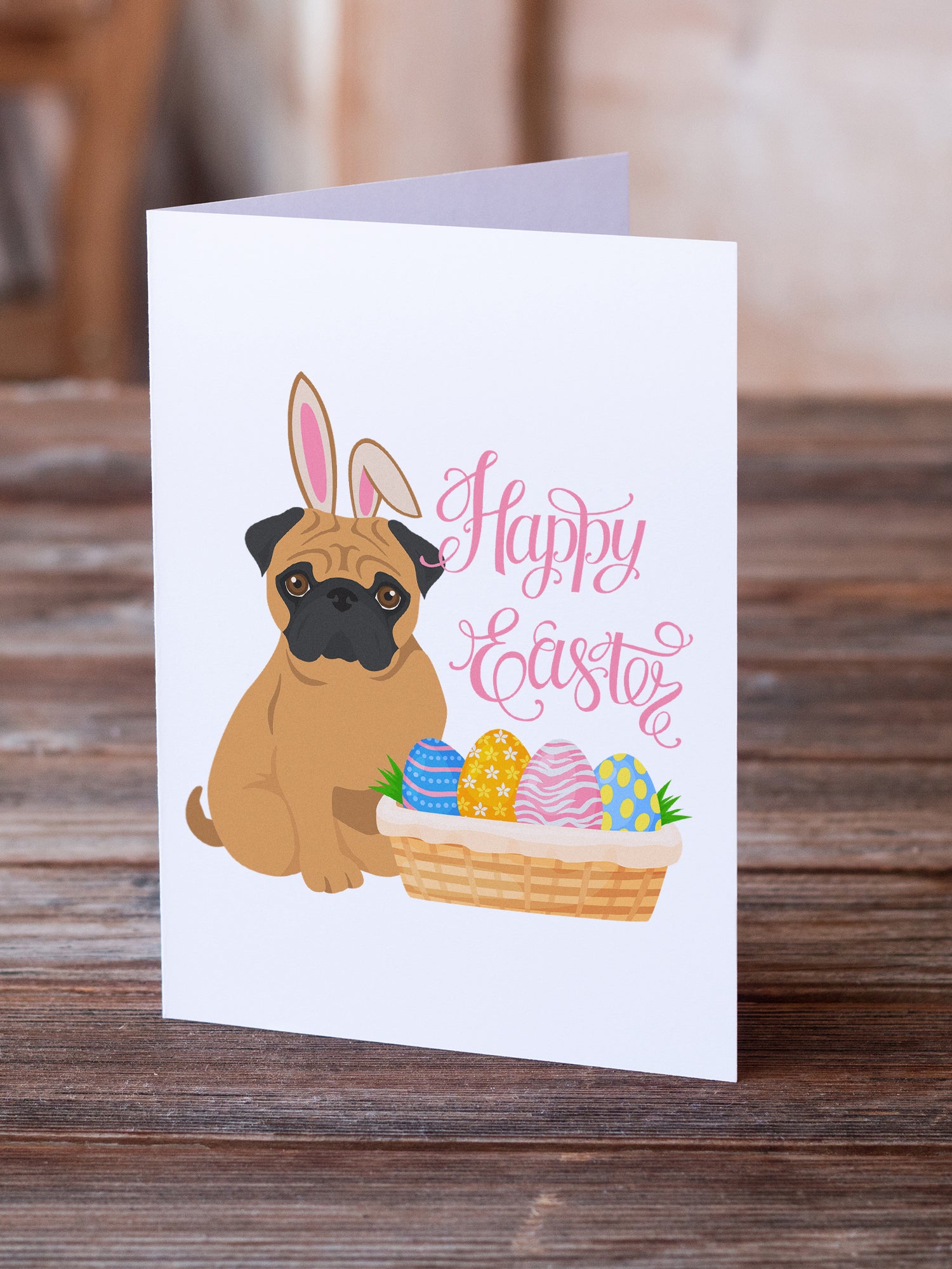 Buy this Apricot Pug Easter Greeting Cards and Envelopes Pack of 8