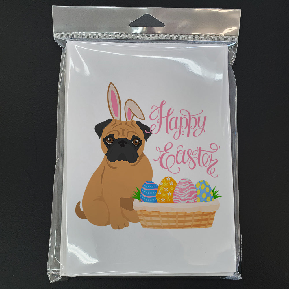 Apricot Pug Easter Greeting Cards and Envelopes Pack of 8 - the-store.com