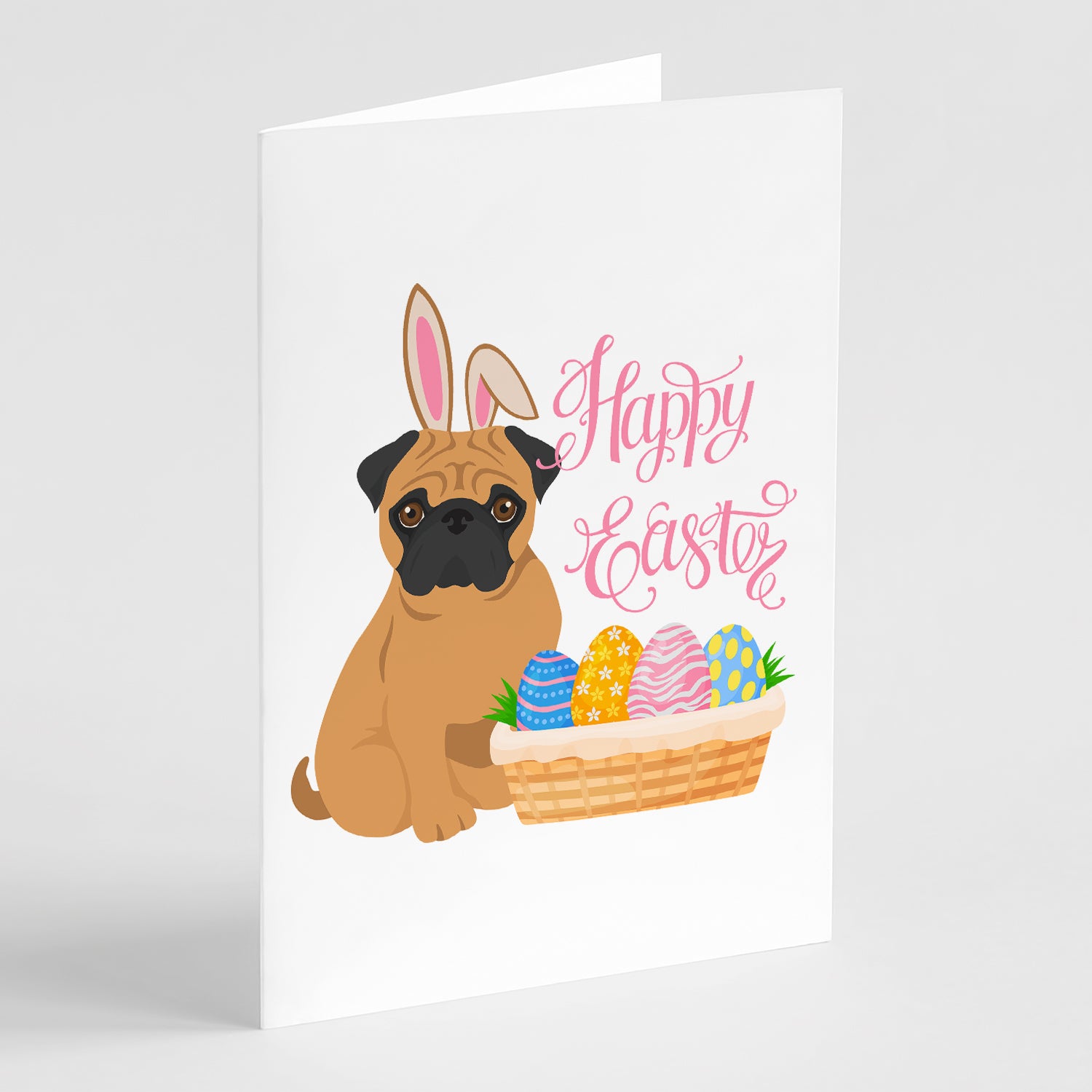 Buy this Apricot Pug Easter Greeting Cards and Envelopes Pack of 8