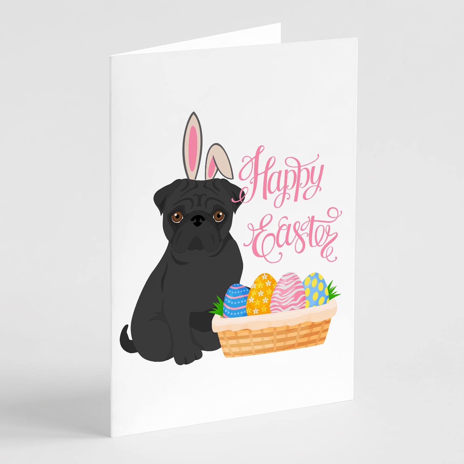 Buy this Black Pug Easter Greeting Cards and Envelopes Pack of 8