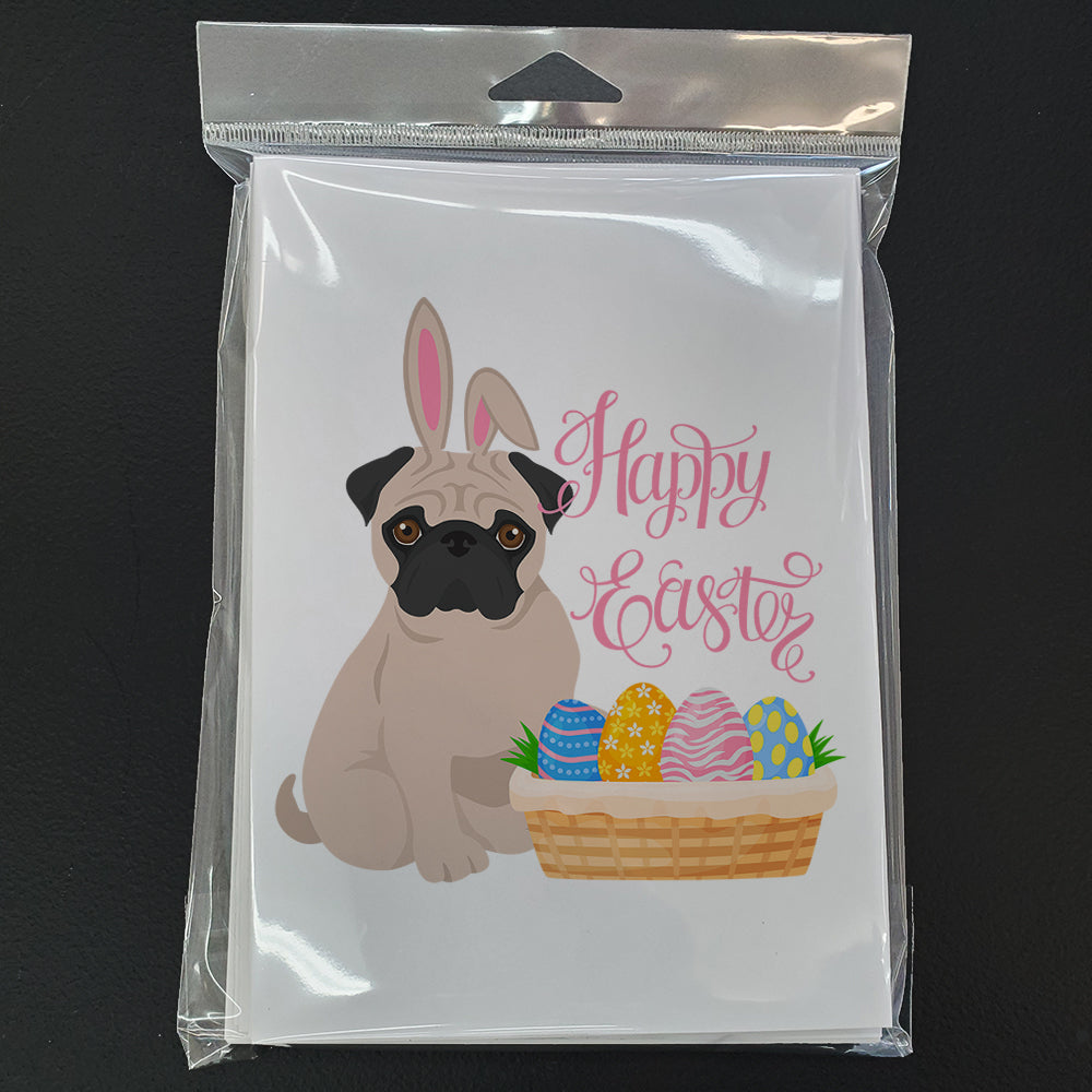 Fawn Pug Easter Greeting Cards and Envelopes Pack of 8 - the-store.com