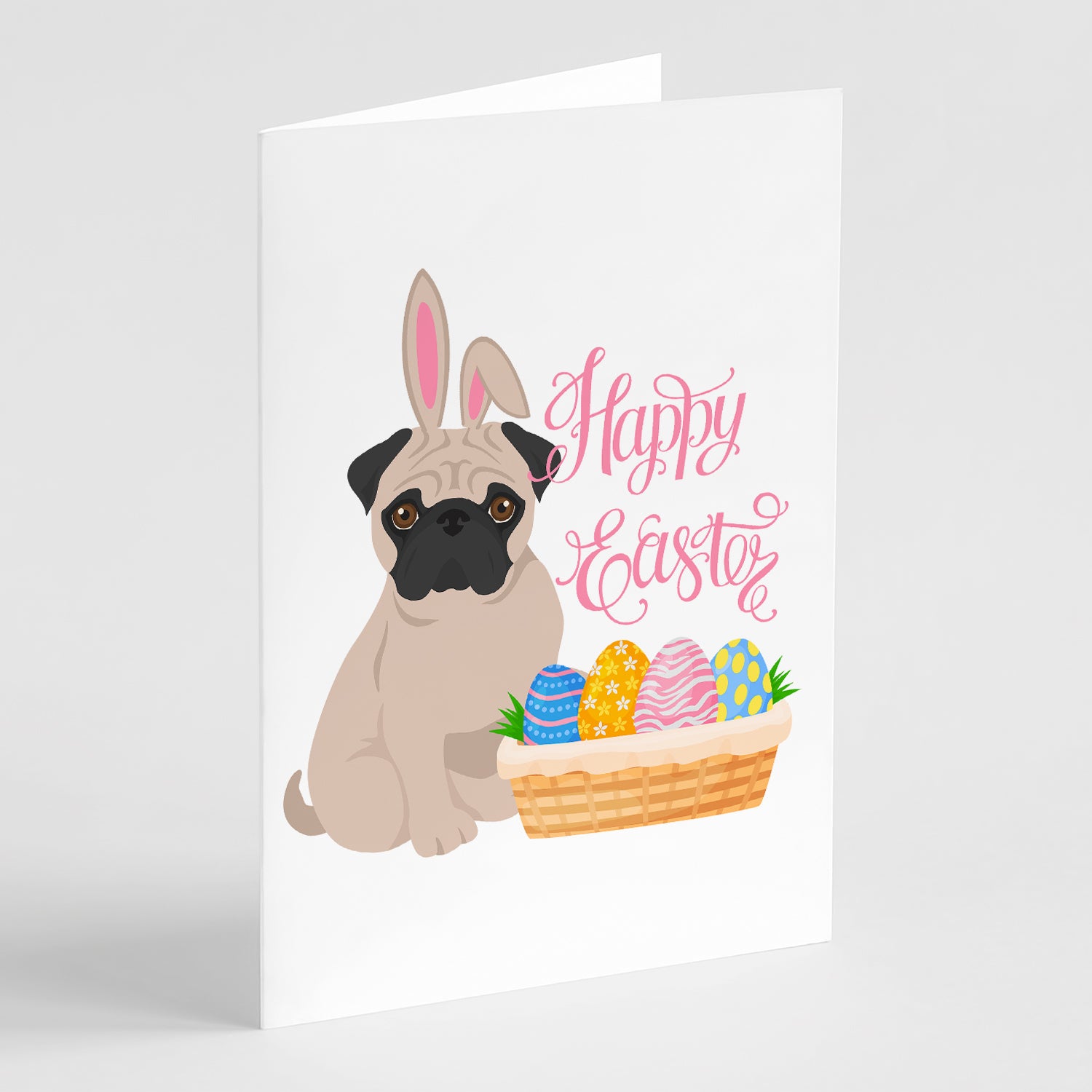 Buy this Fawn Pug Easter Greeting Cards and Envelopes Pack of 8