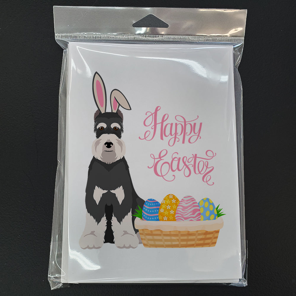 Black and Silver Schnauzer Easter Greeting Cards and Envelopes Pack of 8 - the-store.com