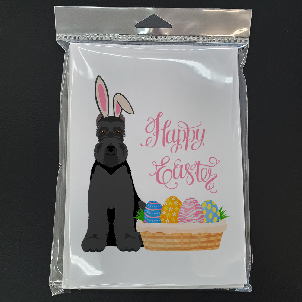 Black Schnauzer Easter Greeting Cards and Envelopes Pack of 8 - the-store.com