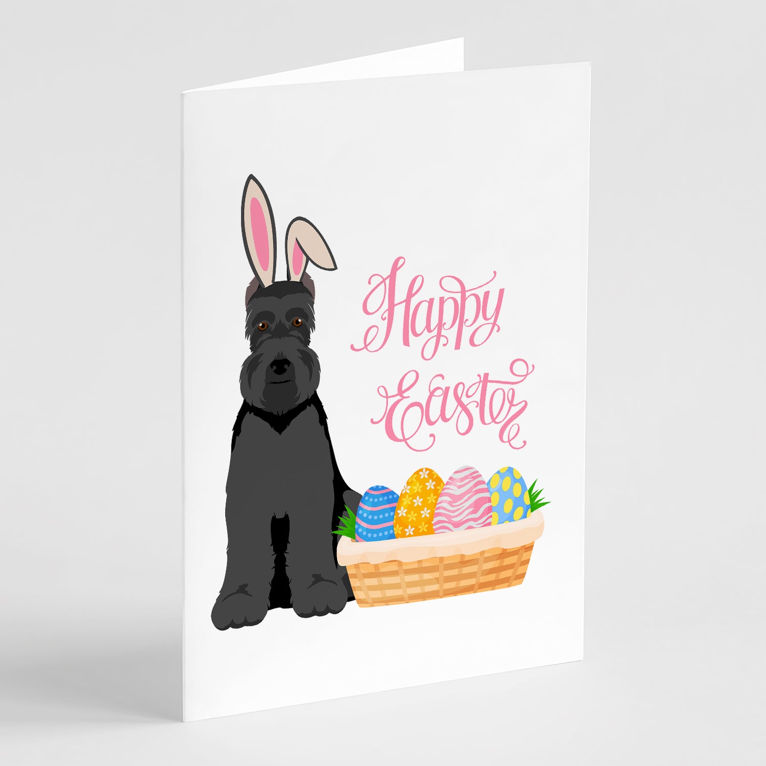 Buy this Black Schnauzer Easter Greeting Cards and Envelopes Pack of 8