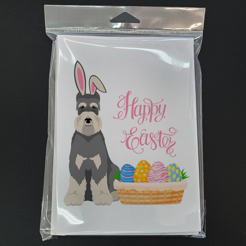 Salt Pepper Schnauzer Easter Greeting Cards and Envelopes Pack of 8 - the-store.com