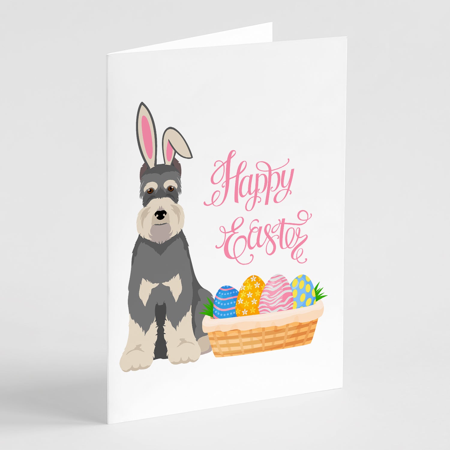 Buy this Salt Pepper Schnauzer Easter Greeting Cards and Envelopes Pack of 8