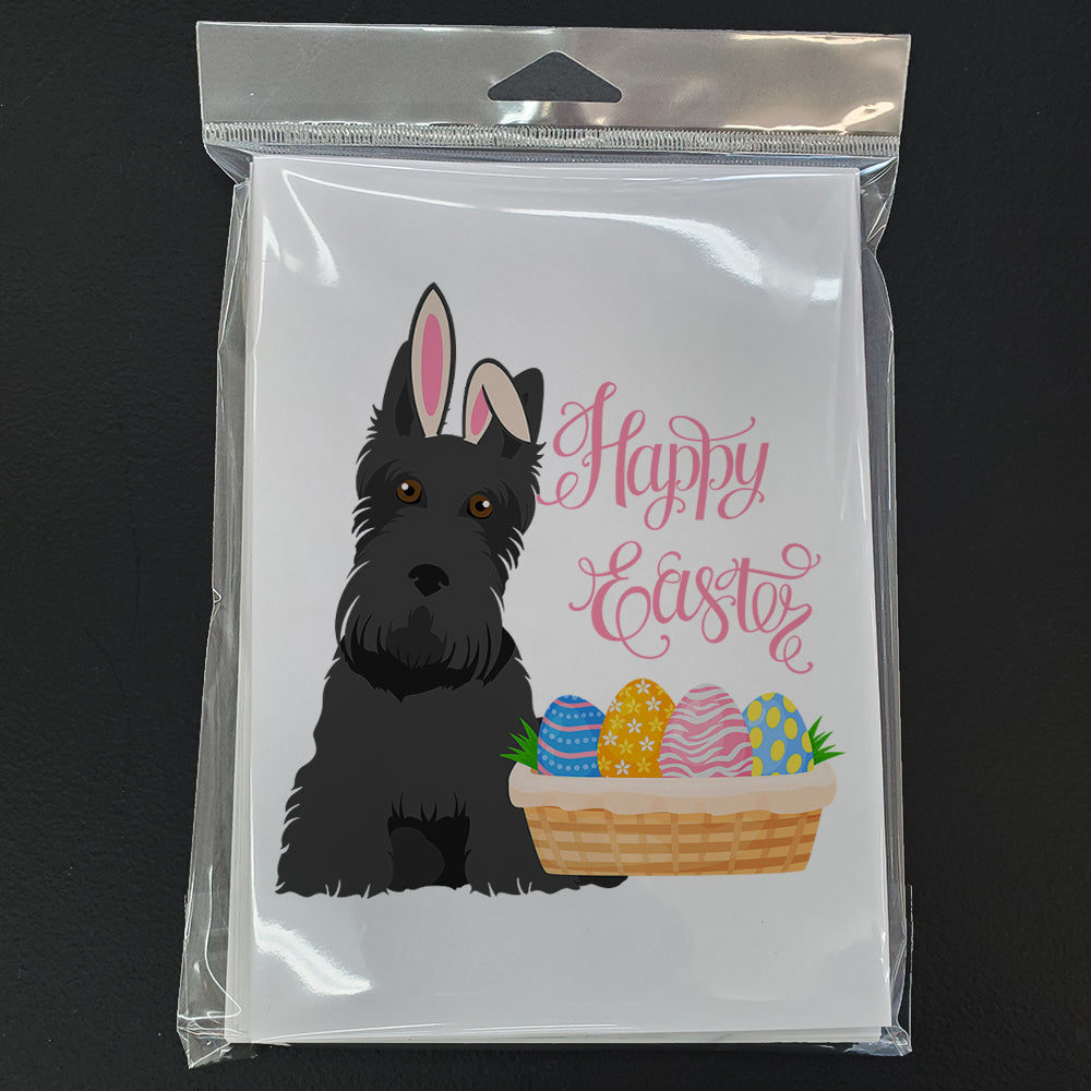 Black Scottish Terrier Easter Greeting Cards and Envelopes Pack of 8 - the-store.com