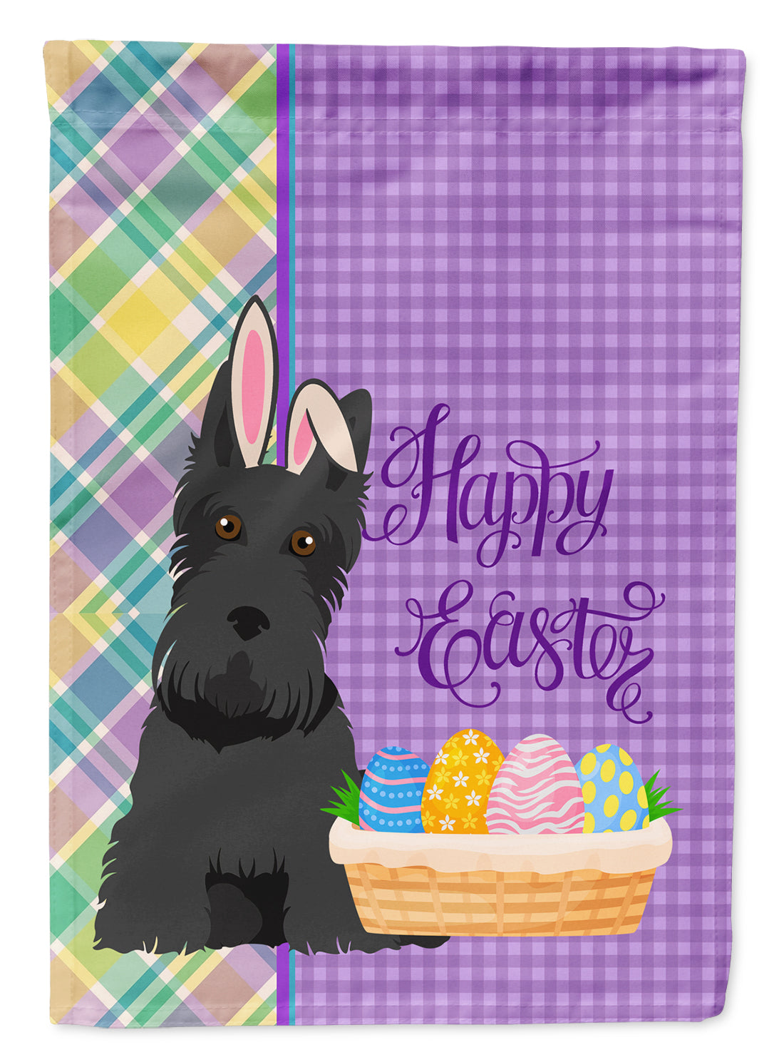 Black Scottish Terrier Easter Flag Garden Size  the-store.com.