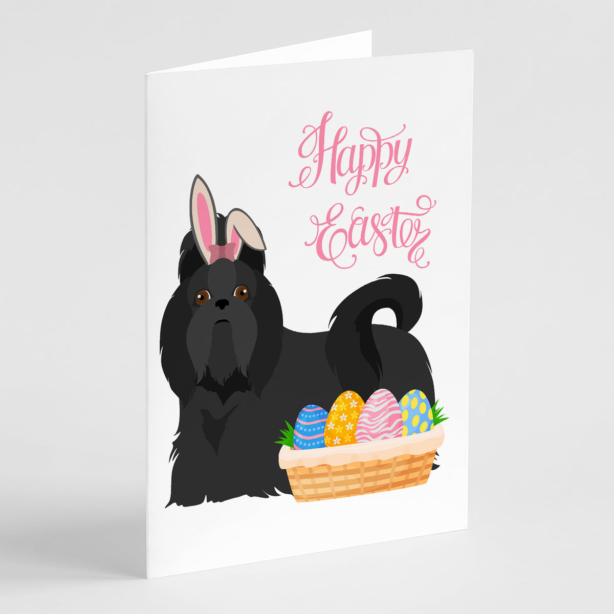 Buy this Black Shih Tzu Easter Greeting Cards and Envelopes Pack of 8
