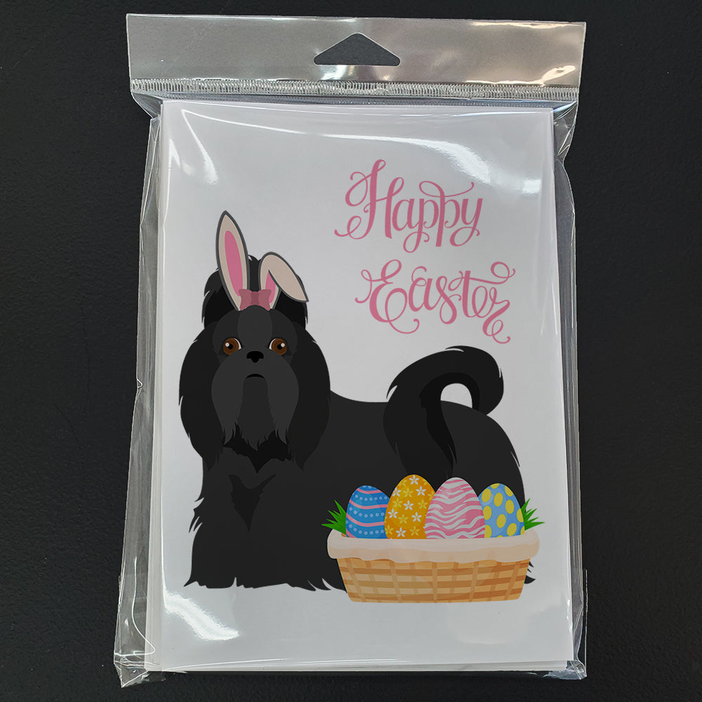 Black Shih Tzu Easter Greeting Cards and Envelopes Pack of 8 - the-store.com