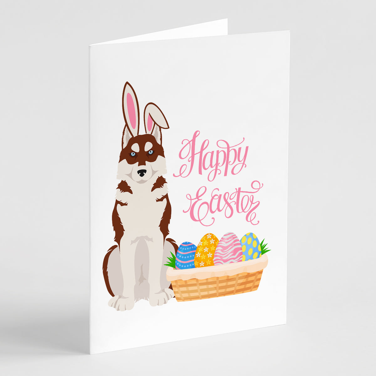 Buy this Red Siberian Husky Easter Greeting Cards and Envelopes Pack of 8