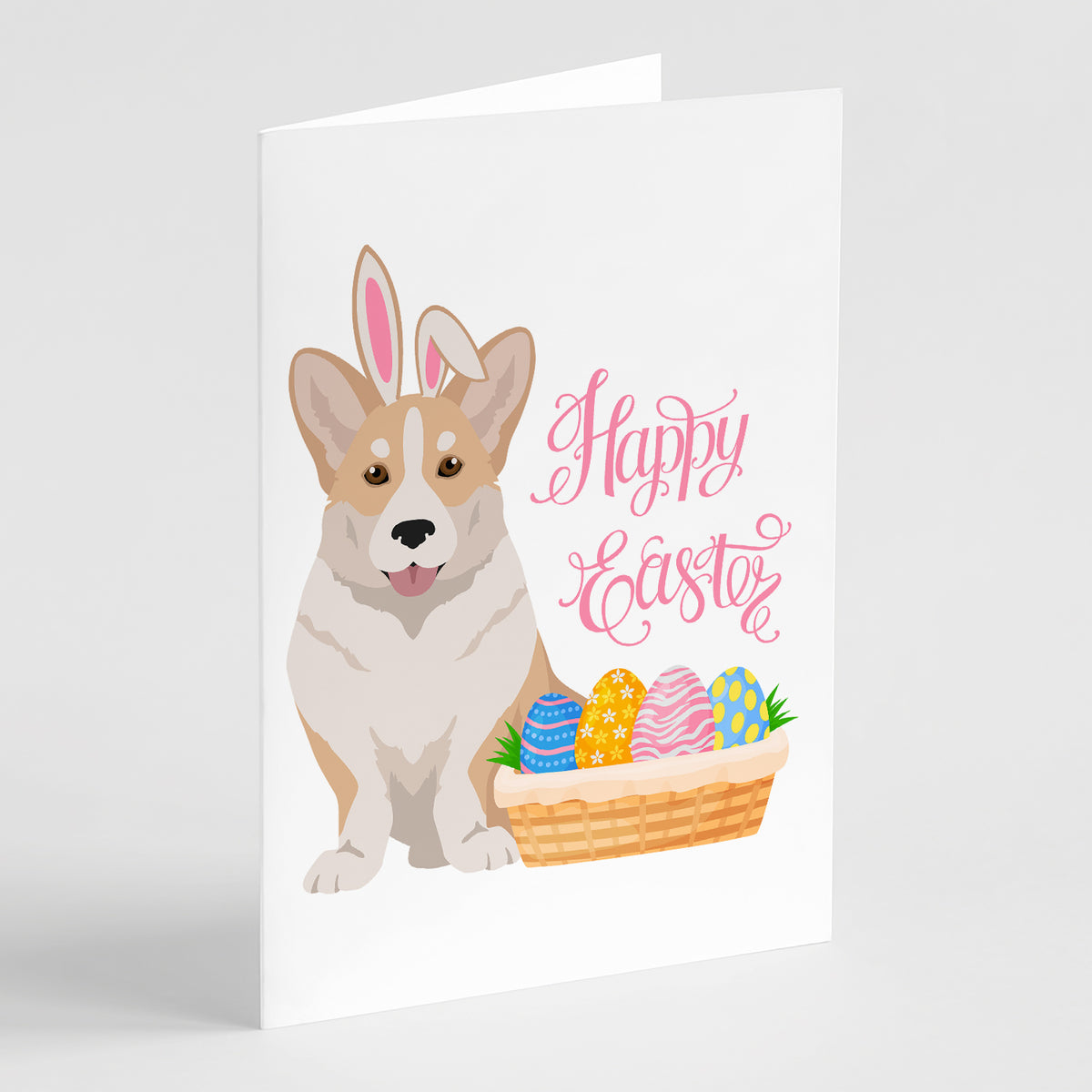 Buy this Fawn Cardigan Corgi Easter Greeting Cards and Envelopes Pack of 8
