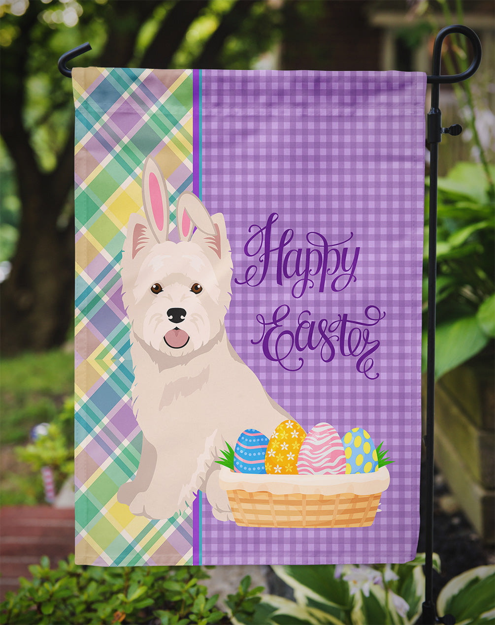 Westie West Highland White Terrier Easter Flag Garden Size  the-store.com.