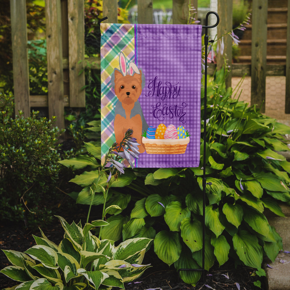 Blue and Tan Puppy Cut Yorkshire Terrier Easter Flag Garden Size