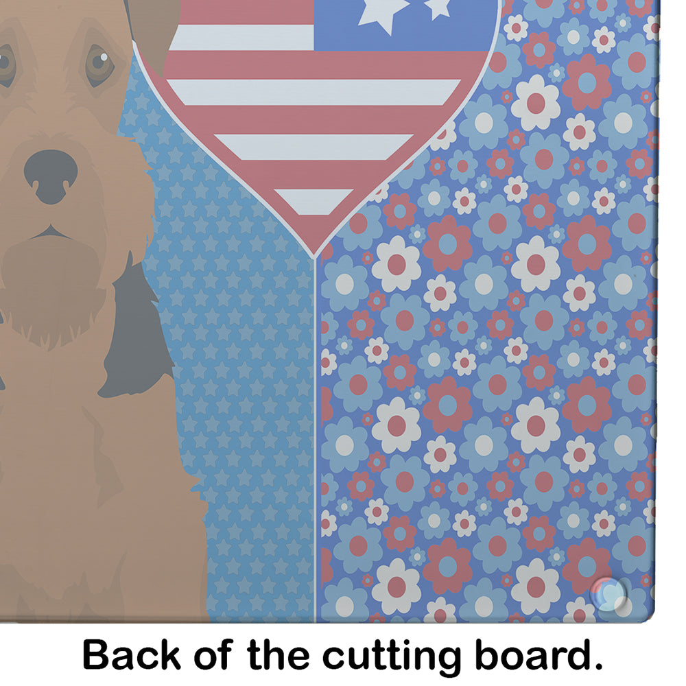 Black and Tan Airedale Terrier USA American Glass Cutting Board Large - the-store.com