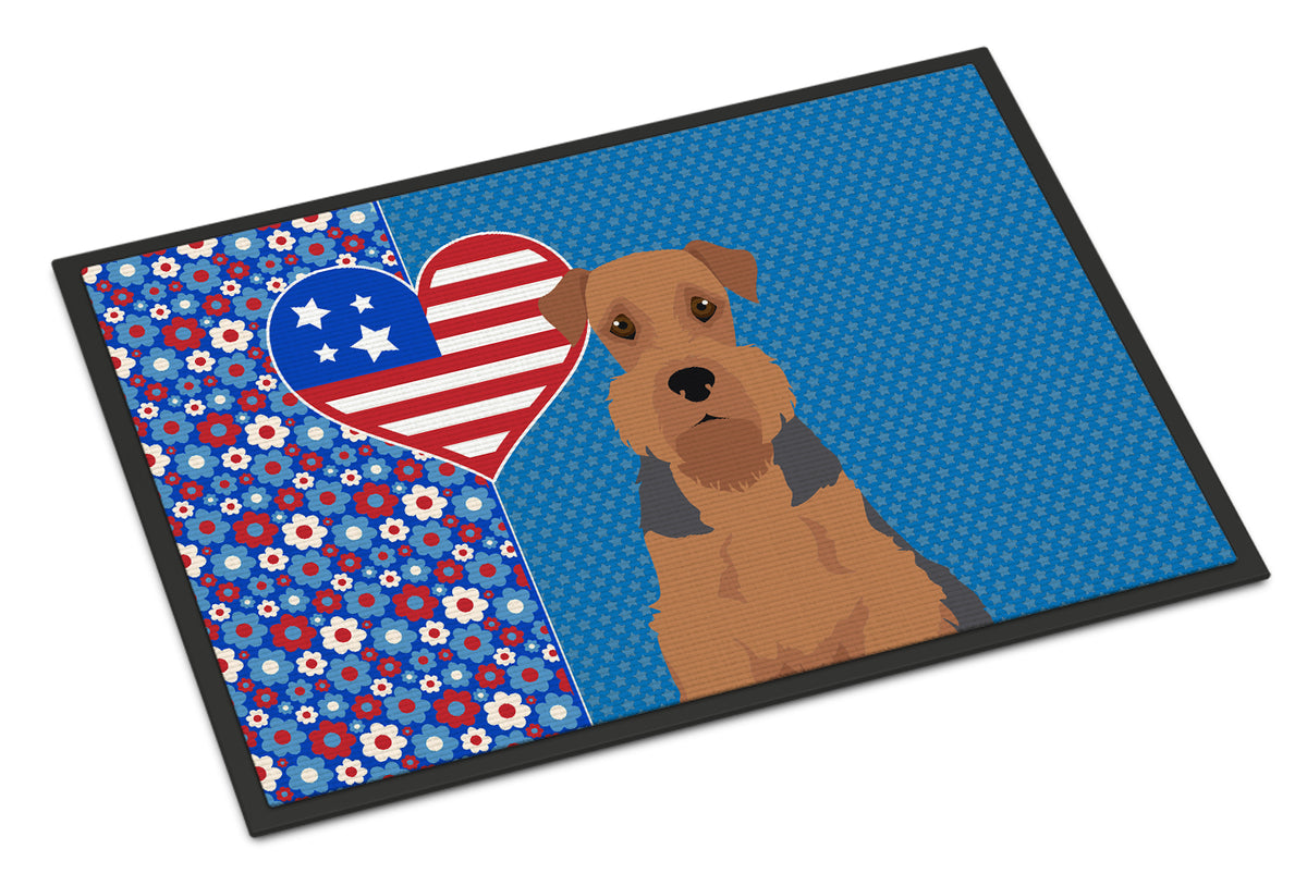 Buy this Grizzle and Tan Airedale Terrier USA American Indoor or Outdoor Mat 24x36