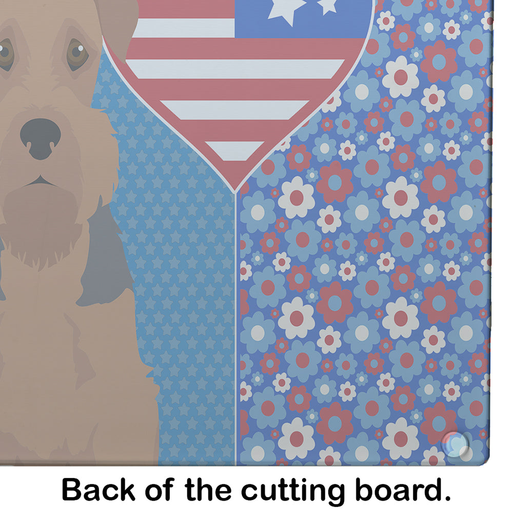 Grizzle and Tan Airedale Terrier USA American Glass Cutting Board Large - the-store.com