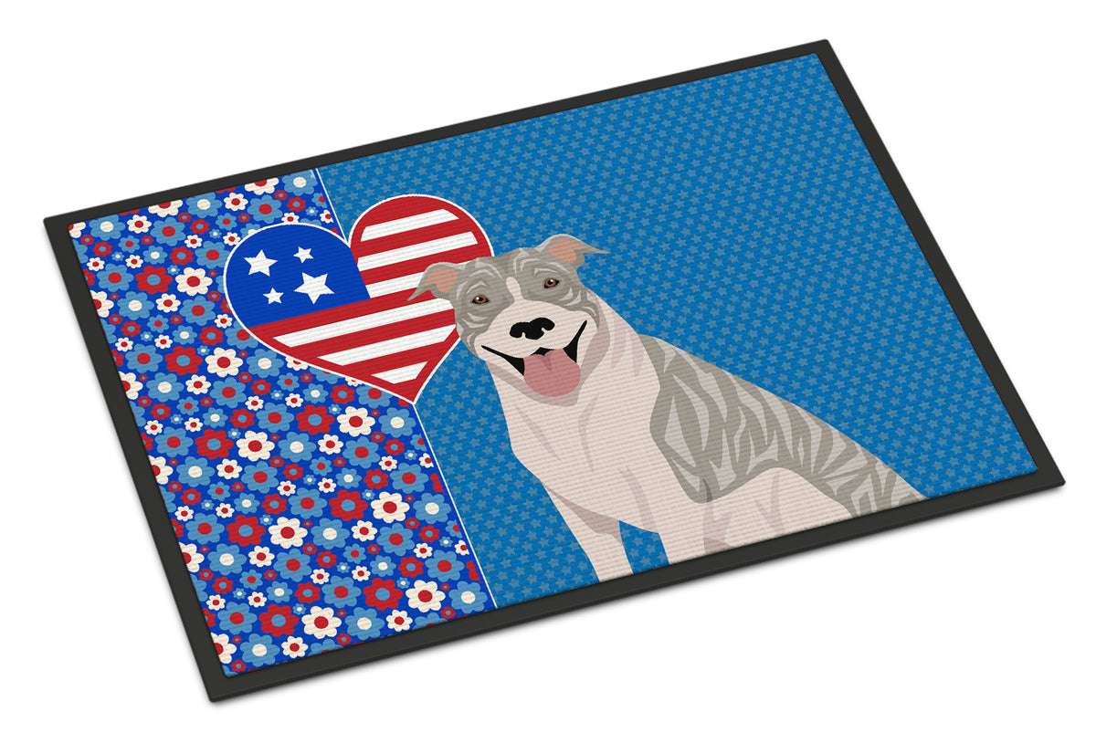 Buy this Blue Brindle Pit Bull Terrier USA American Indoor or Outdoor Mat 24x36