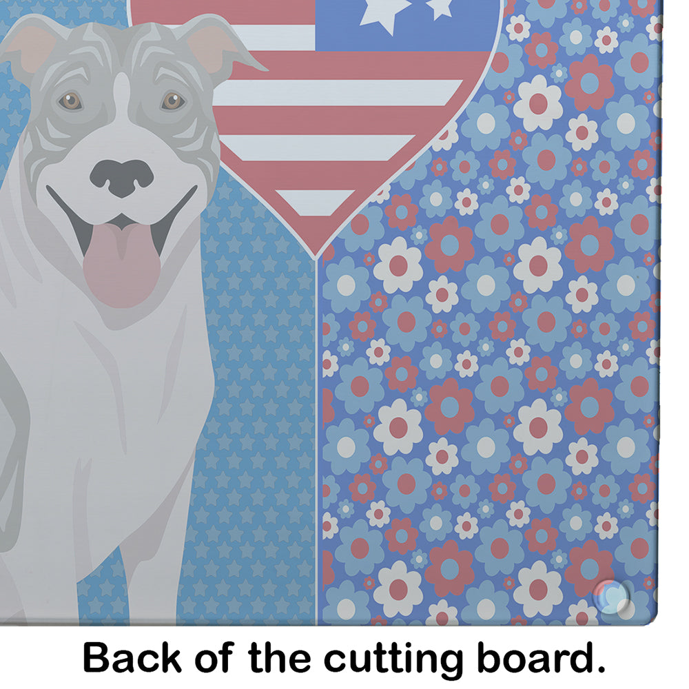 Blue Brindle Pit Bull Terrier USA American Glass Cutting Board Large - the-store.com