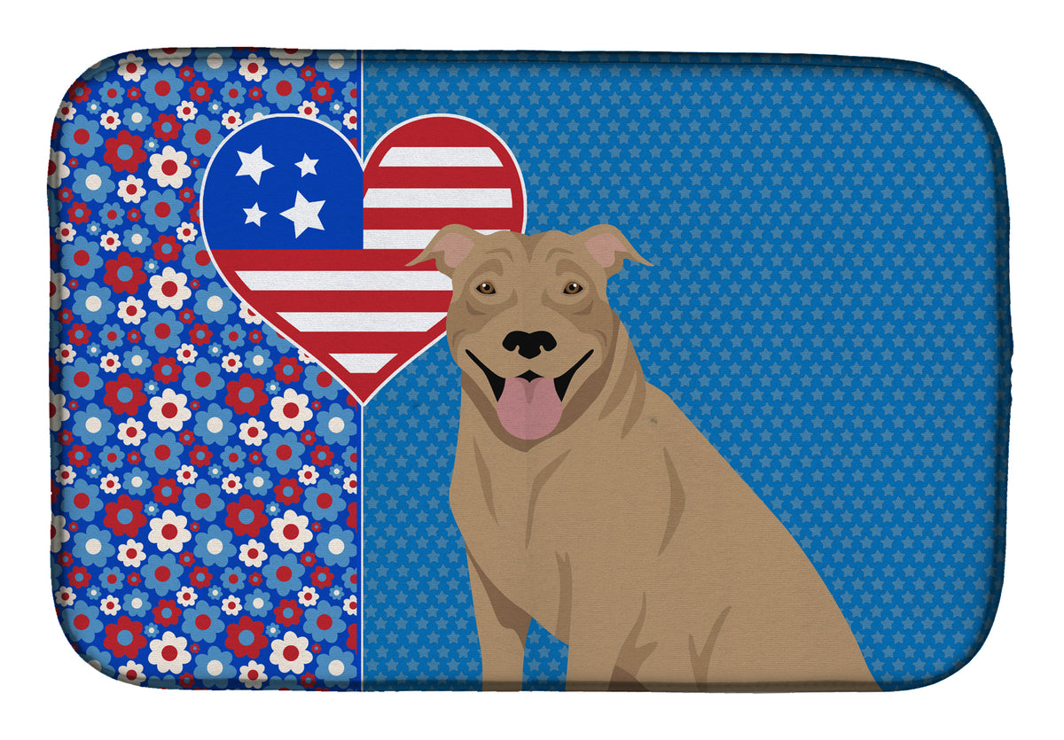 Fawn Pit Bull Terrier USA American Dish Drying Mat
