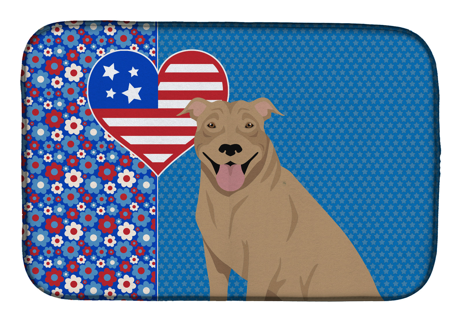 Fawn Pit Bull Terrier USA American Dish Drying Mat  the-store.com.