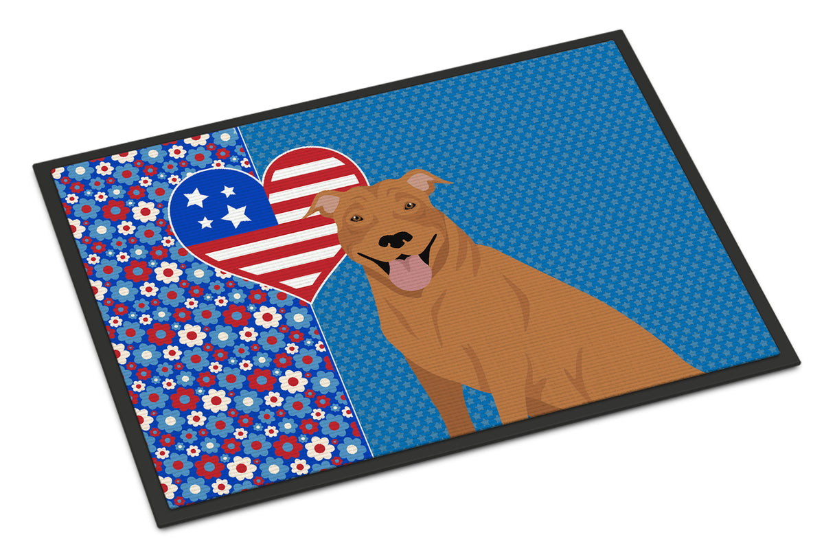 Buy this Red Pit Bull Terrier USA American Indoor or Outdoor Mat 24x36