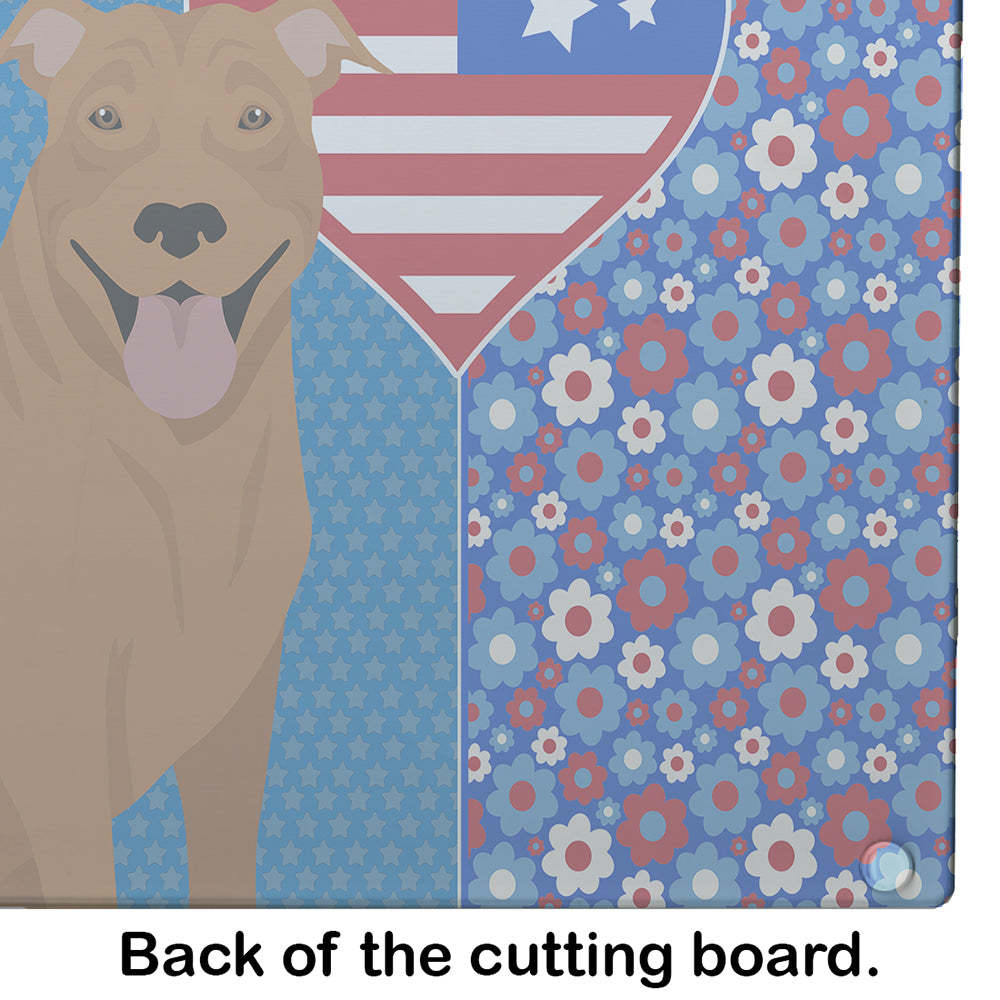 Red Pit Bull Terrier USA American Glass Cutting Board Large - the-store.com