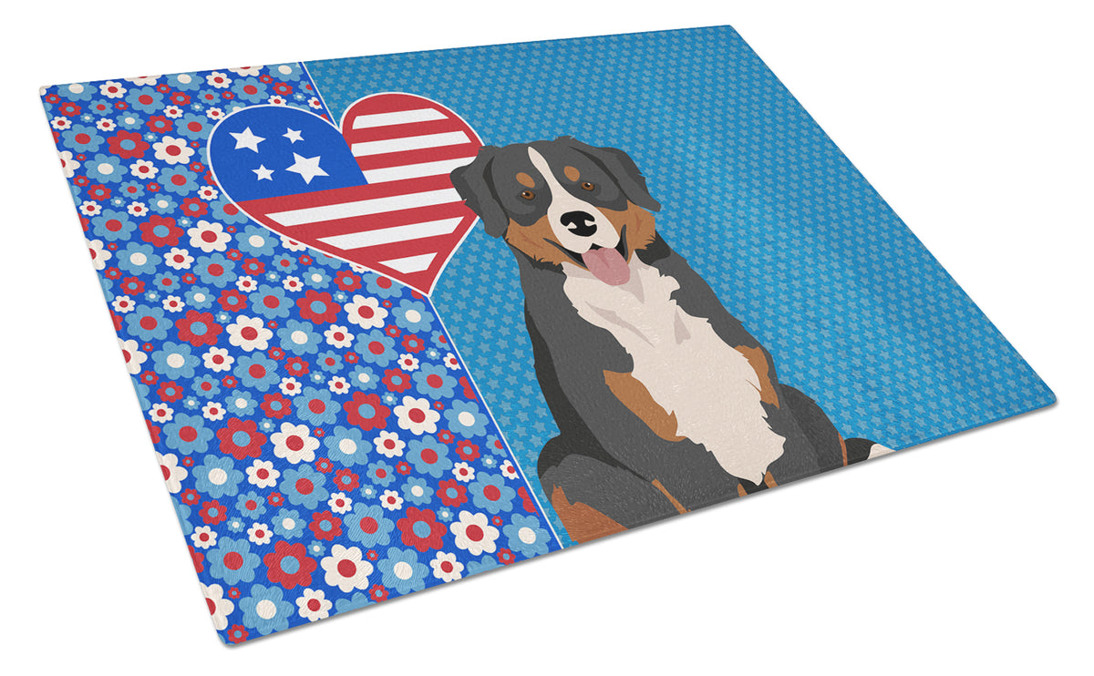Buy this Bernese Mountain Dog USA American Glass Cutting Board Large