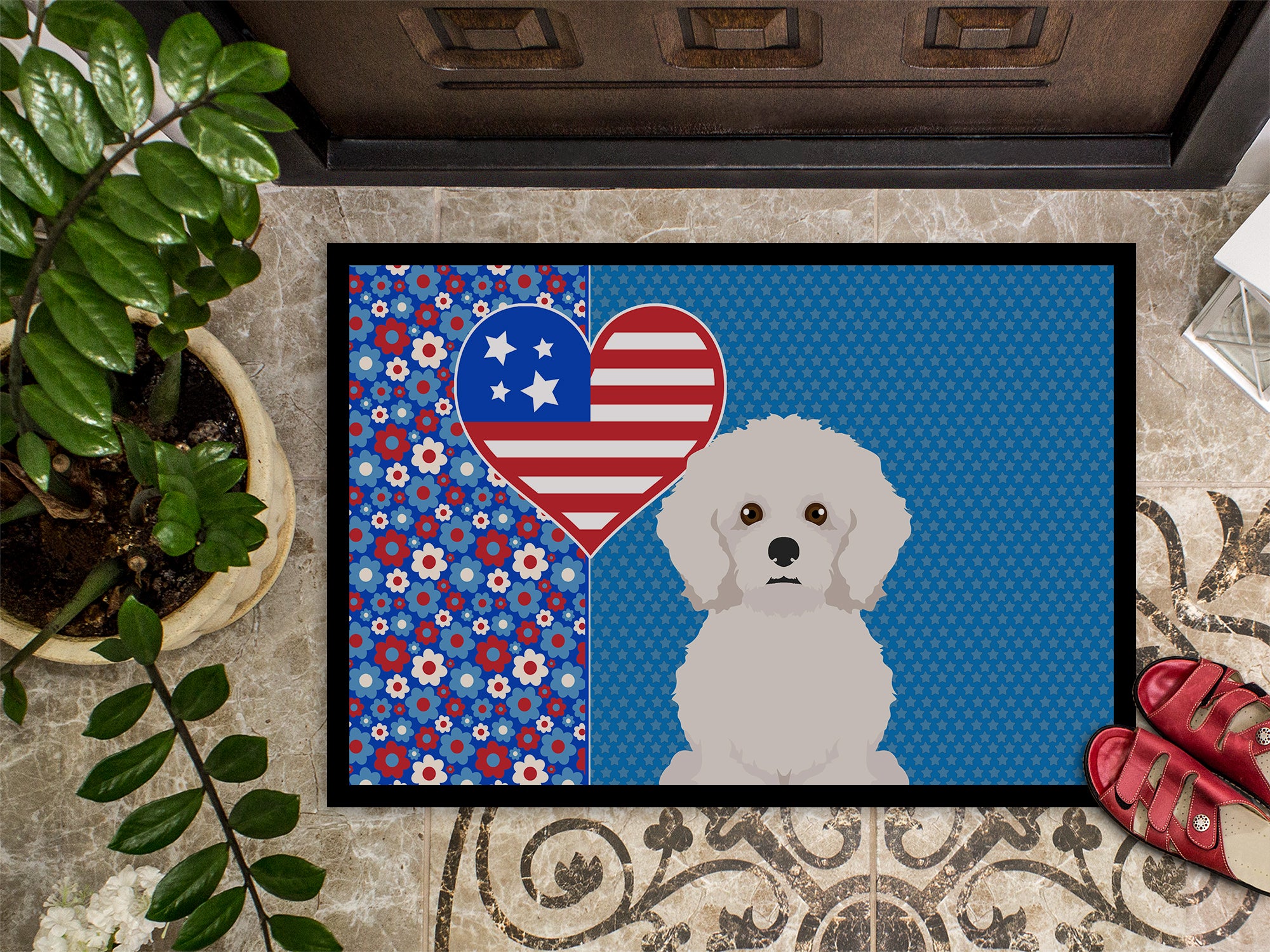 Bichon Frise USA American Indoor or Outdoor Mat 24x36 - the-store.com