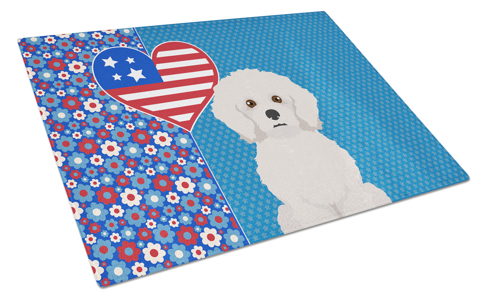 Buy this Bichon Frise USA American Glass Cutting Board Large