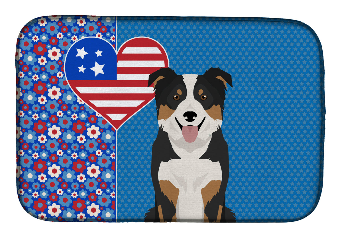 Tricolor Border Collie USA American Dish Drying Mat  the-store.com.