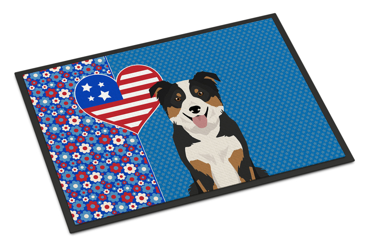 Buy this Tricolor Border Collie USA American Indoor or Outdoor Mat 24x36