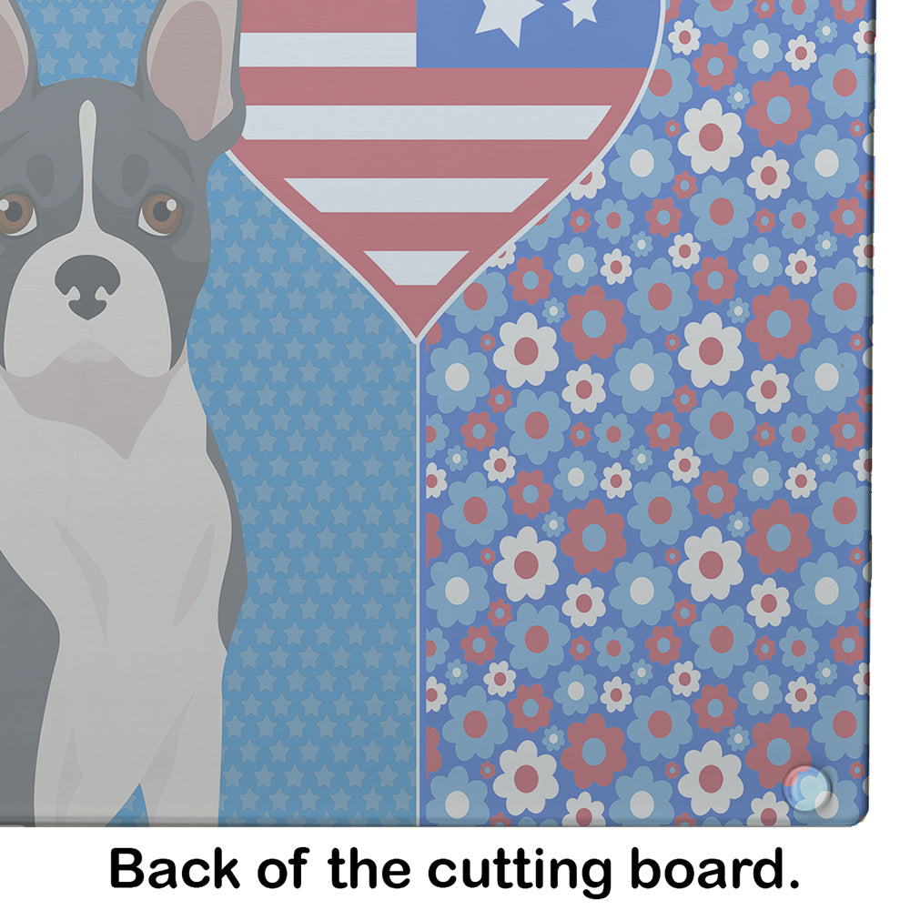 Black Boston Terrier USA American Glass Cutting Board Large - the-store.com