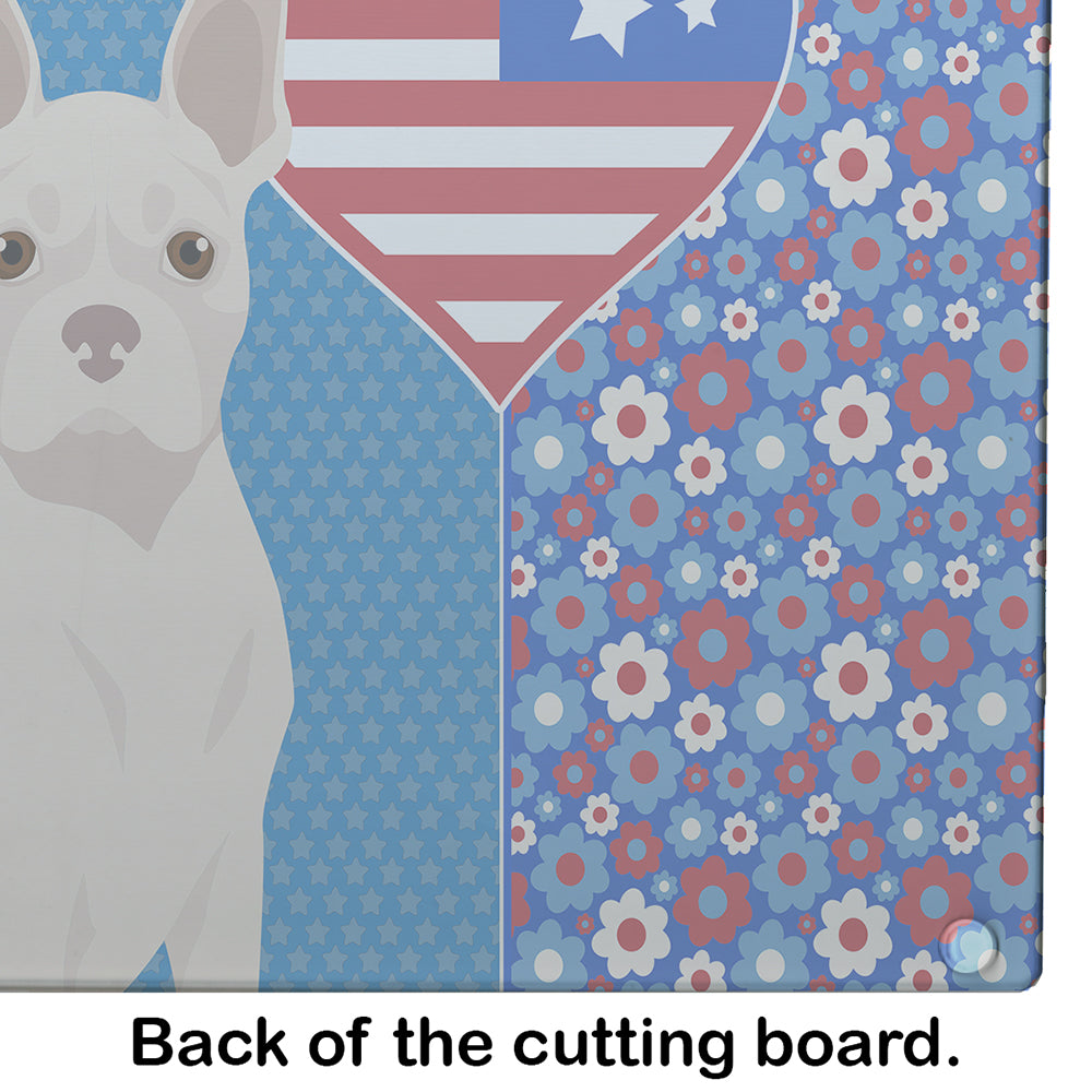 White Boston Terrier USA American Glass Cutting Board Large - the-store.com