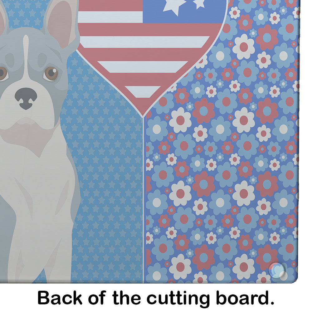 Blue Boston Terrier USA American Glass Cutting Board Large - the-store.com