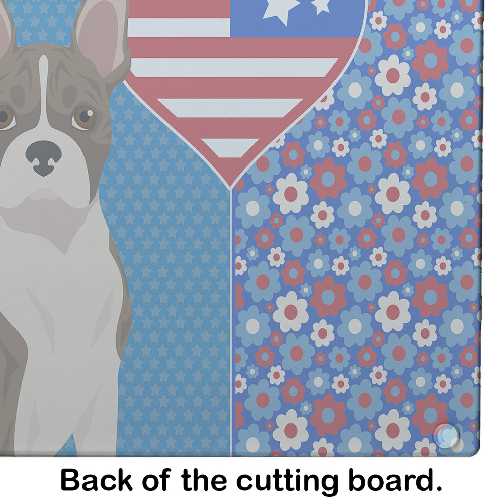 Brindle Boston Terrier USA American Glass Cutting Board Large - the-store.com