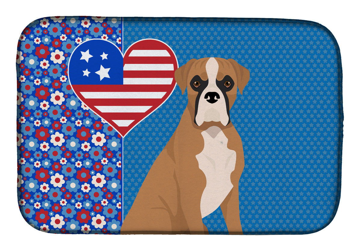 Natural Eared Fawn Boxer USA American Dish Drying Mat  the-store.com.