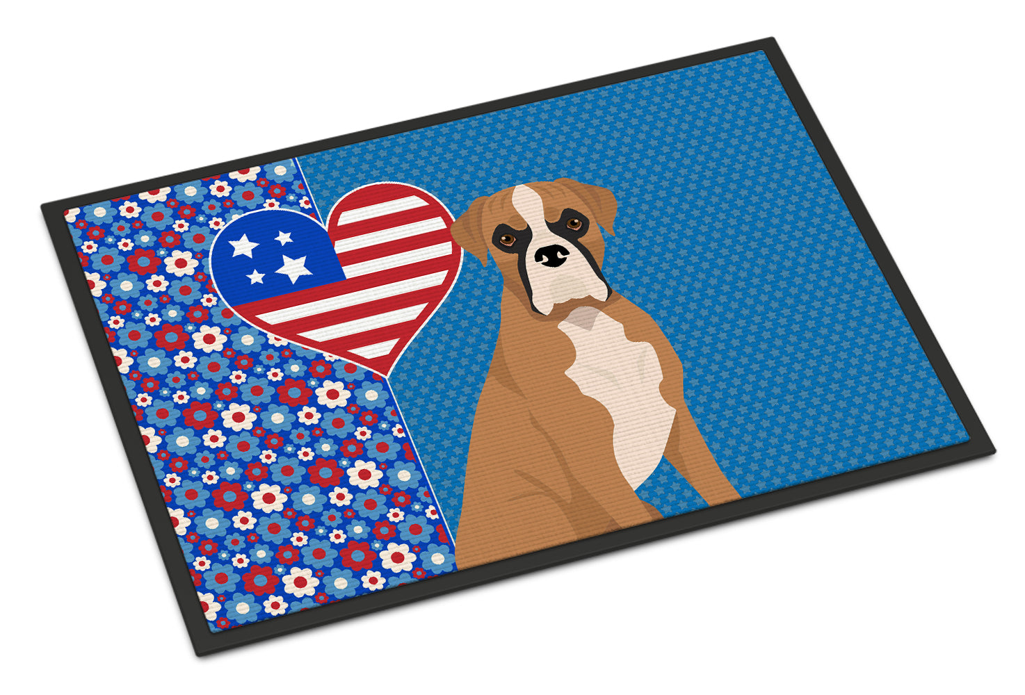 Buy this Natural Eared Fawn Boxer USA American Indoor or Outdoor Mat 24x36