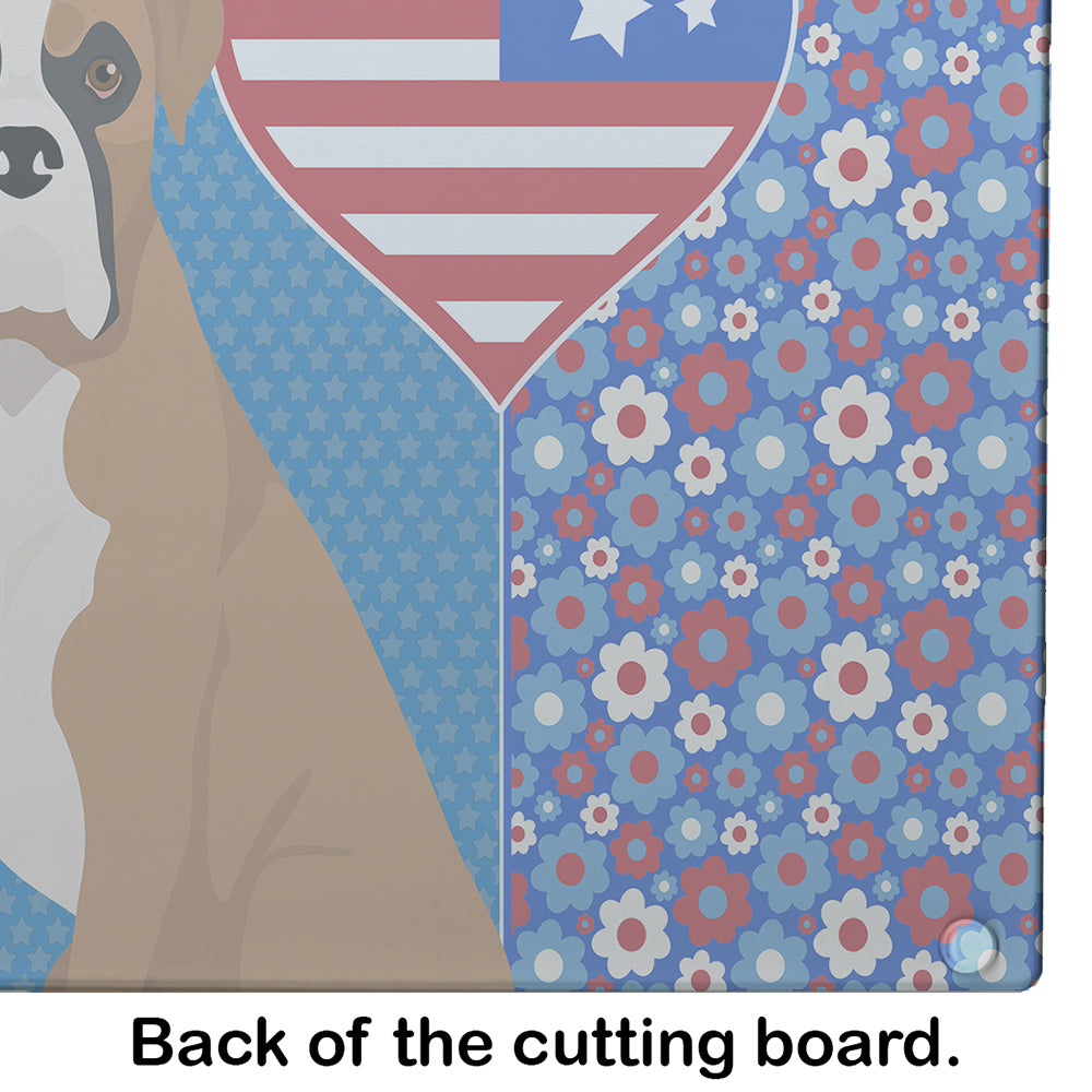 Natural Eared Fawn Boxer USA American Glass Cutting Board Large - the-store.com