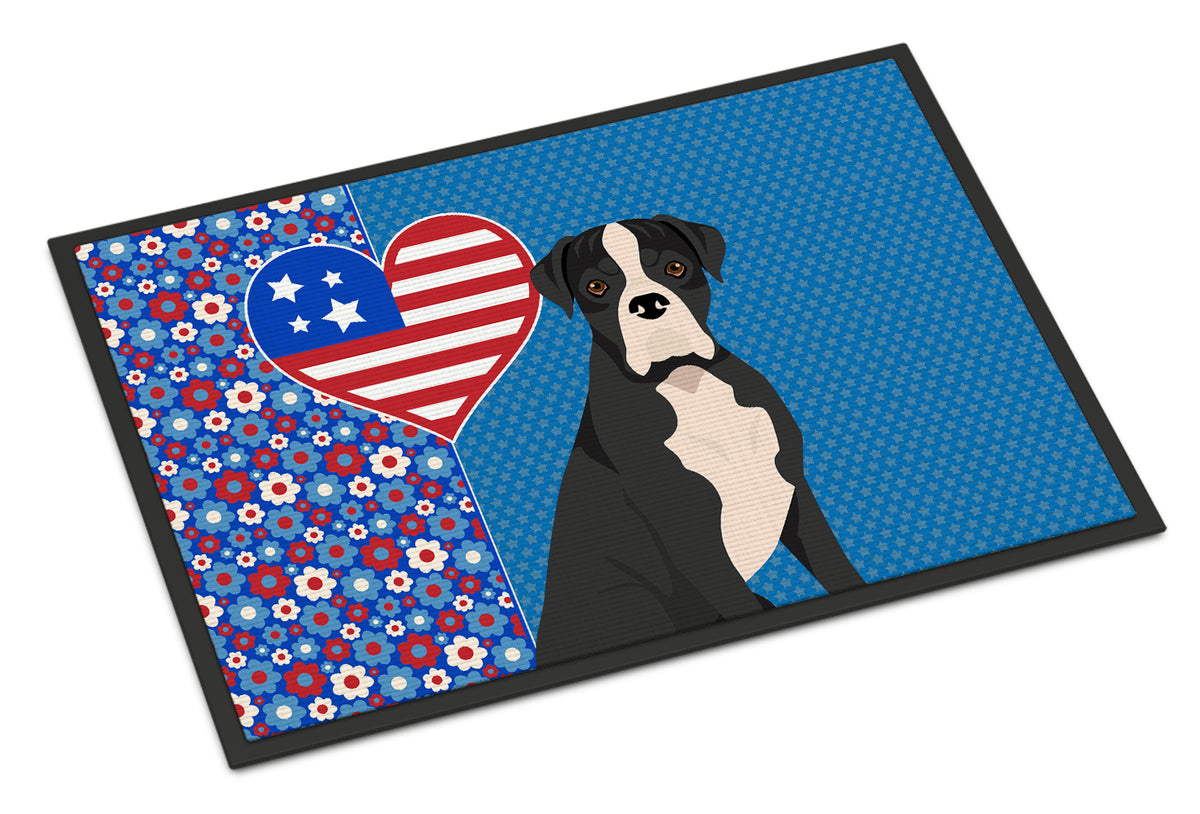 Buy this Natural Eared Black Boxer USA American Indoor or Outdoor Mat 24x36