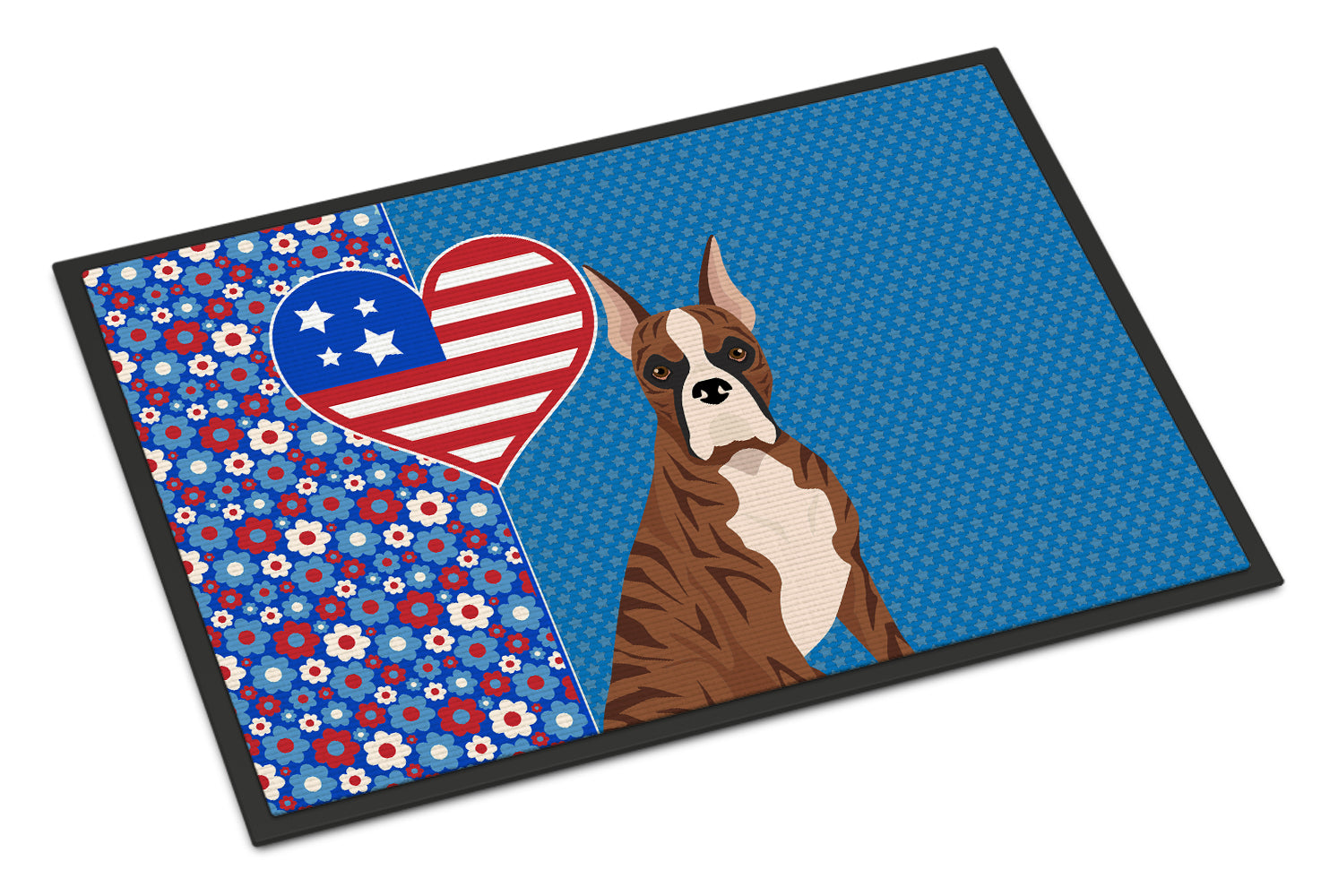 Buy this Red Brindle Boxer USA American Indoor or Outdoor Mat 24x36