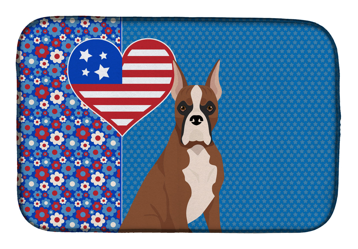 Red Fawn Boxer USA American Dish Drying Mat