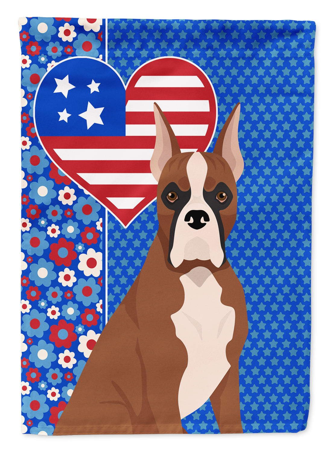 Red Fawn Boxer USA American Flag Garden Size  the-store.com.