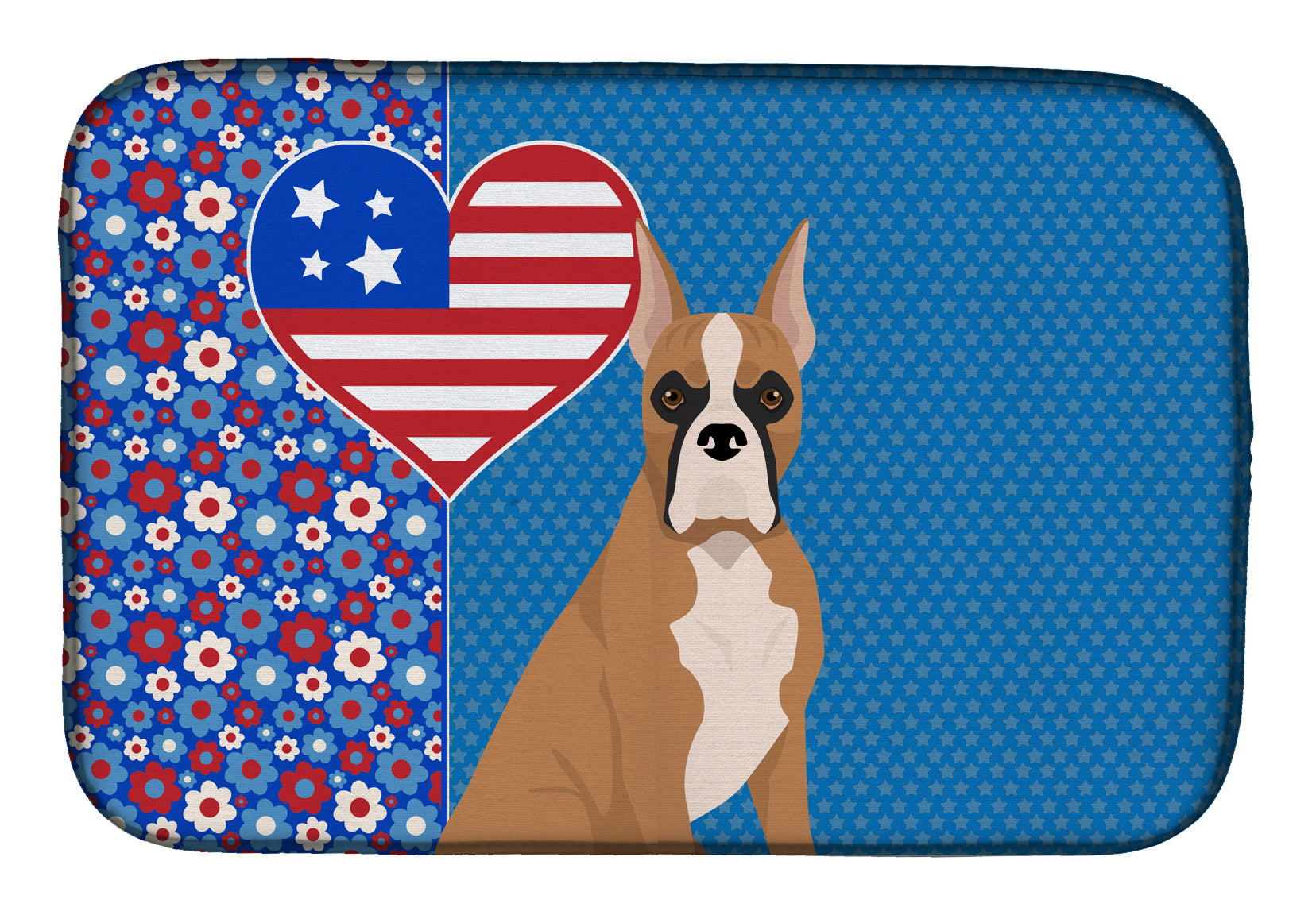Fawn Boxer USA American Dish Drying Mat  the-store.com.