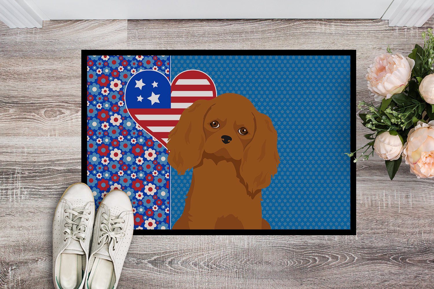 Buy this Ruby Cavalier Spaniel USA American Indoor or Outdoor Mat 24x36