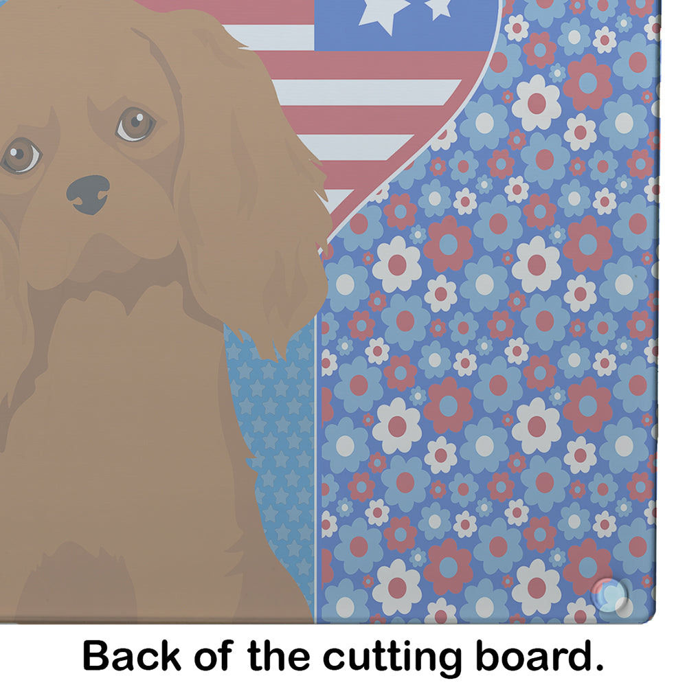 Ruby Cavalier Spaniel USA American Glass Cutting Board Large - the-store.com