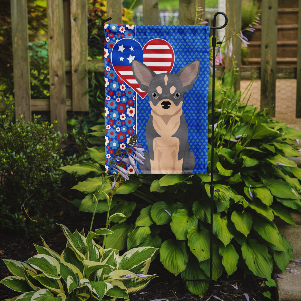 Blue and White Chihuahua USA American Flag Garden Size  the-store.com.