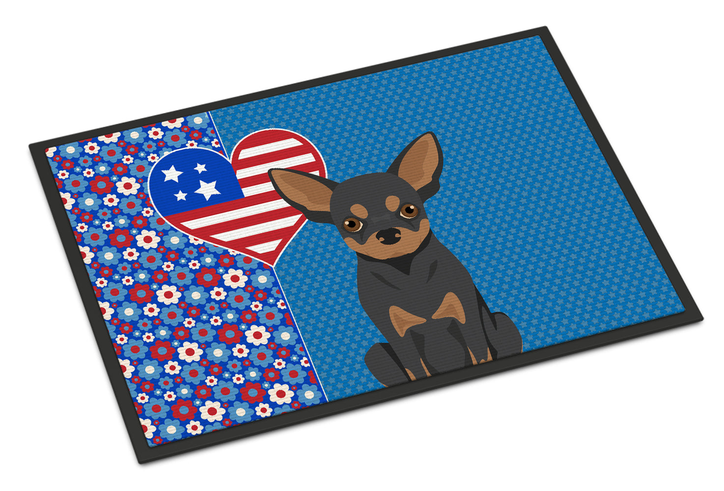 Buy this Black and Tan Chihuahua USA American Indoor or Outdoor Mat 24x36