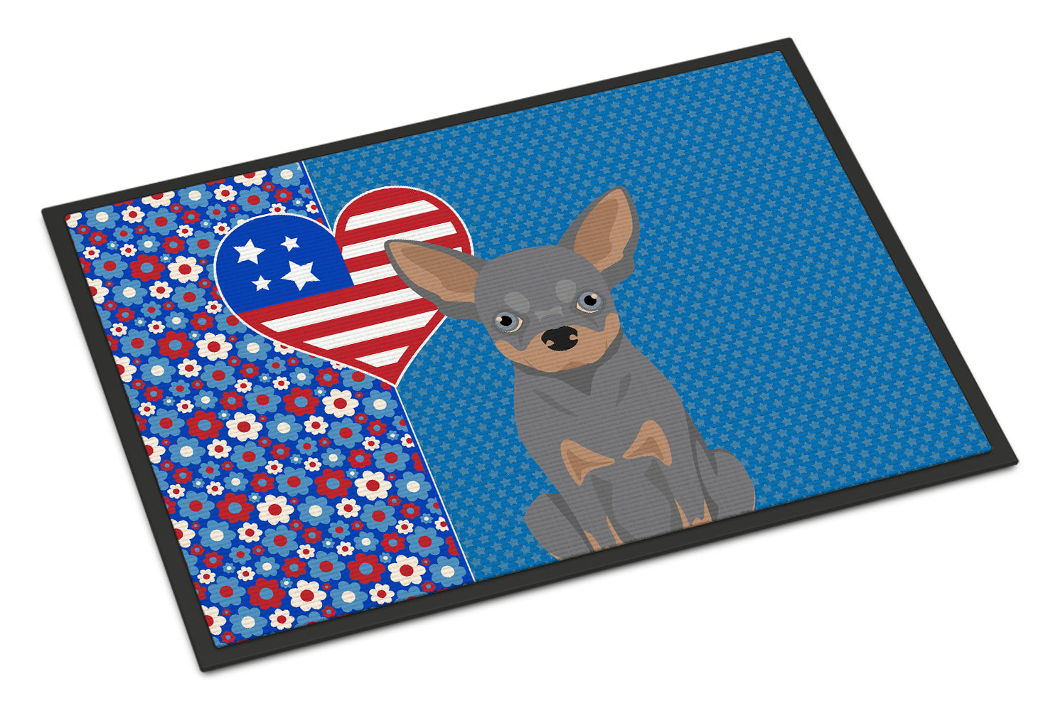 Buy this Blue and Tan Chihuahua USA American Indoor or Outdoor Mat 24x36